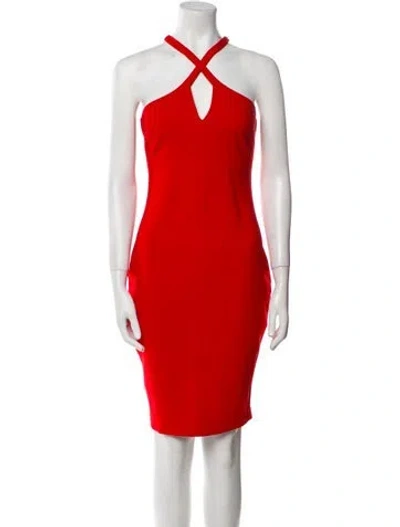 Pre-owned Likely Halterneck Knee-length Dress In Red
