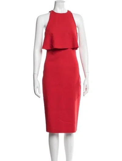 Pre-owned Likely Halterneck Knee-length Dress In Red