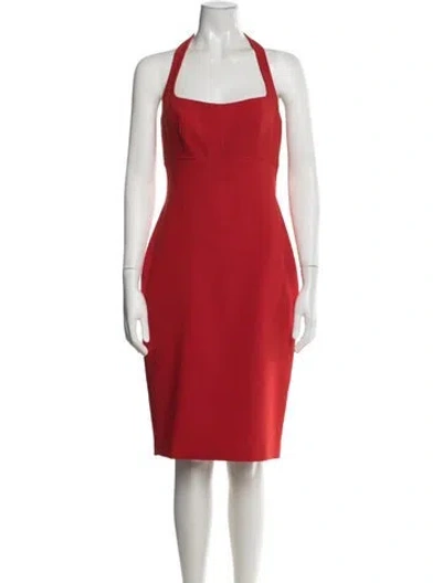 Pre-owned Likely Halterneck Knee-length Dress In Red