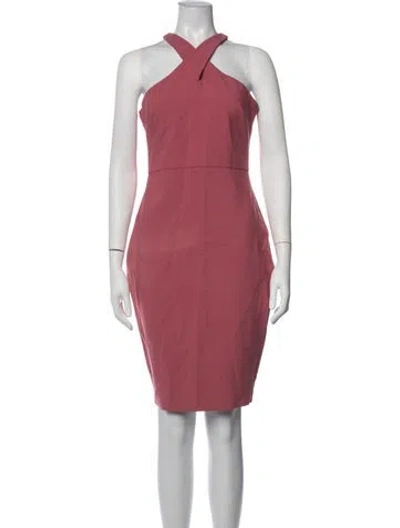 Pre-owned Likely Halterneck Knee-length Dress In Red