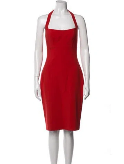 Pre-owned Likely Halterneck Knee-length Dress In Red
