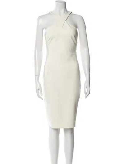 Pre-owned Likely Halterneck Knee-length Dress W/ Tags In White