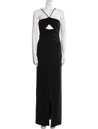 Pre-owned Likely Halterneck Long Dress In Black