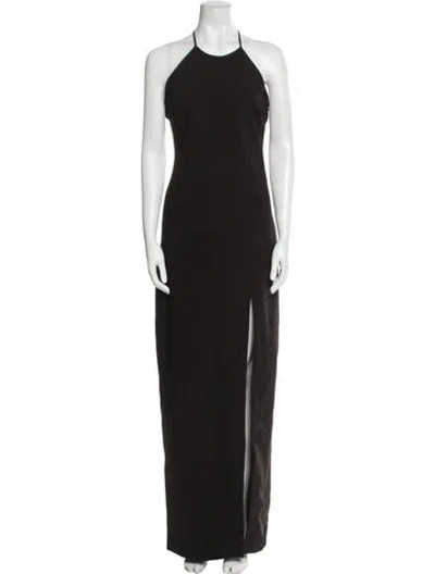 Pre-owned Likely Halterneck Long Dress In Black