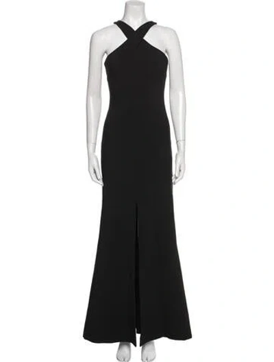 Pre-owned Likely Halterneck Long Dress In Black