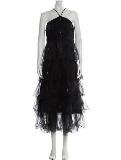 Pre-owned Likely Halterneck Long Dress In Black