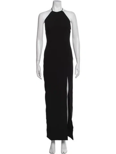 Pre-owned Likely Halterneck Long Dress In Black