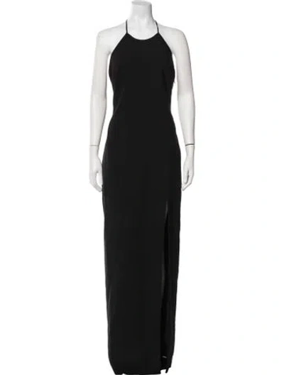 Pre-owned Likely Halterneck Long Dress In Black