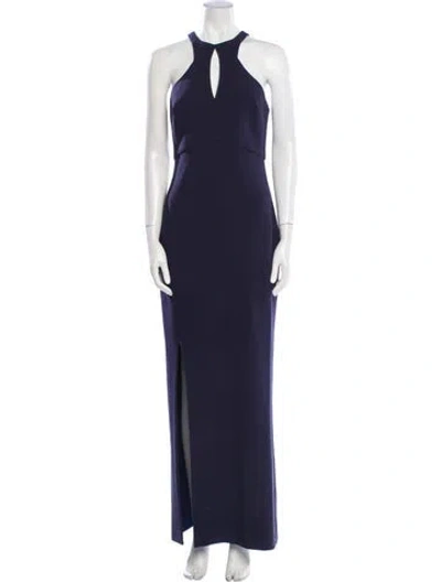 Pre-owned Likely Halterneck Long Dress In Blue