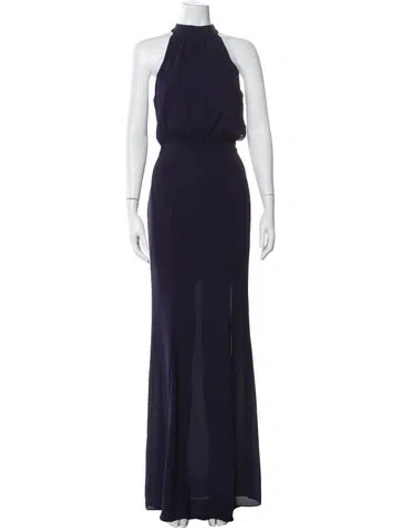 Pre-owned Likely Halterneck Long Dress In Blue