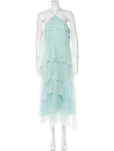 Pre-owned Likely Halterneck Long Dress In Blue