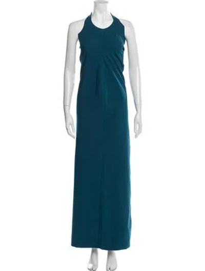 Pre-owned Likely Halterneck Long Dress In Green