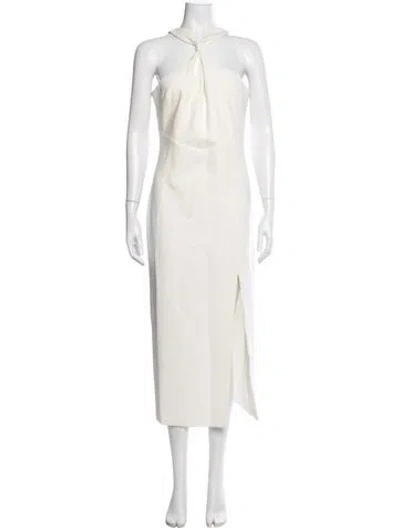 Pre-owned Likely Halterneck Long Dress In Neutrals
