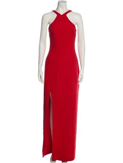 Pre-owned Likely Halterneck Long Dress In Red