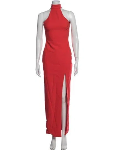 Pre-owned Likely Halterneck Long Dress In Red