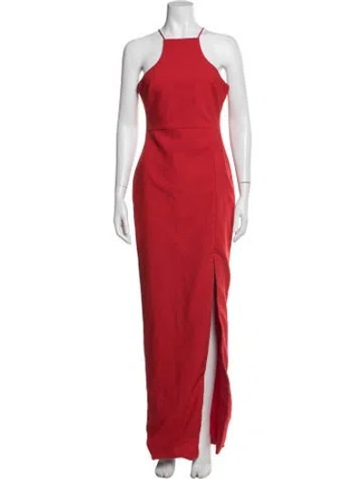 Pre-owned Likely Halterneck Long Dress In Red