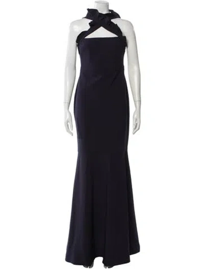 Pre-owned Likely Halterneck Long Dress W/ Tags In Blue
