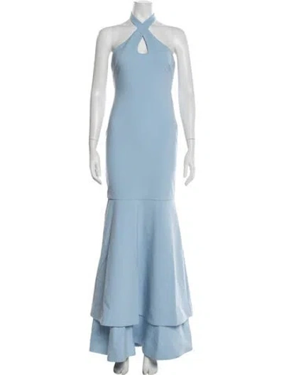 Pre-owned Likely Halterneck Long Dress W/ Tags In Blue