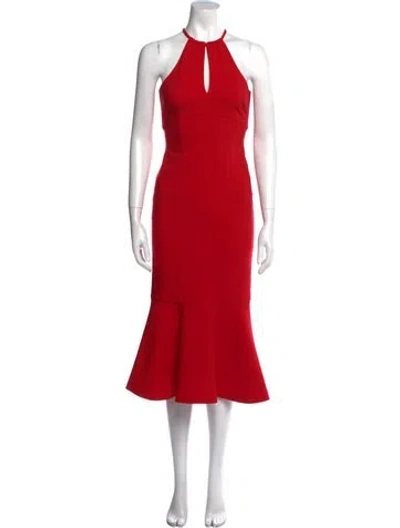 Pre-owned Likely Halterneck Long Dress W/ Tags In Red