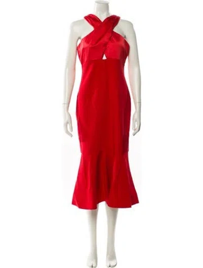 Pre-owned Likely Halterneck Long Dress W/ Tags In Red