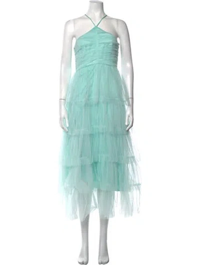 Pre-owned Likely Halterneck Midi Length Dress In Blue