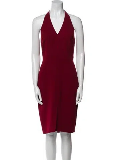 Pre-owned Likely Halterneck Midi Length Dress In Burgundy