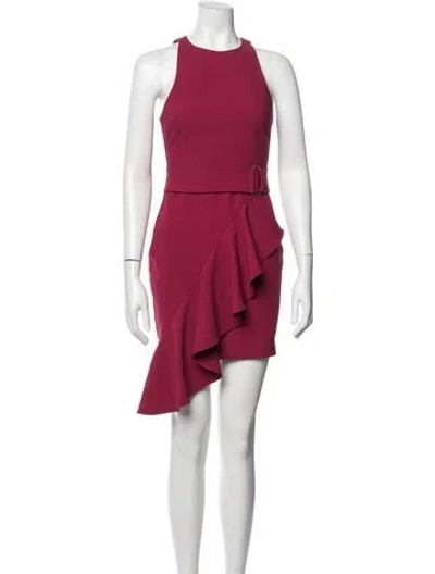 Pre-owned Likely Halterneck Mini Dress In Burgundy