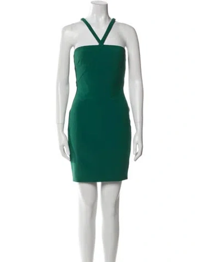 Pre-owned Likely Halterneck Mini Dress In Green