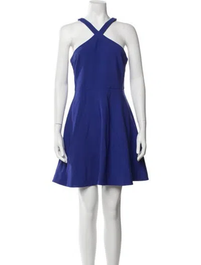 Pre-owned Likely Halterneck Mini Dress W/ Tags In Blue