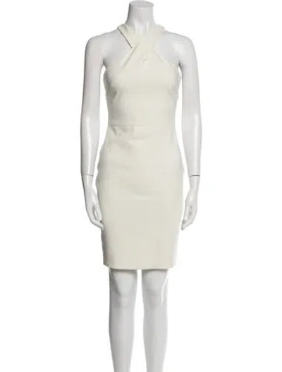 Pre-owned Likely Halterneck Mini Dress In White