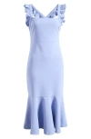 Likely Hara Ruffle Strap Midi Dress In Lavender Luster
