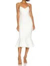 Likely Hirsch Midi Flute Dress In White In White