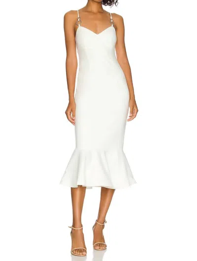 Likely Hirsch Midi Flute Dress In White