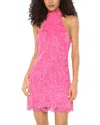 Likely Issa Mock Neck Lace Cocktail Dress In Pink Sugar