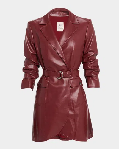 Likely Jenessa Vegan Leather Mini Blazer Dress In Burgundy