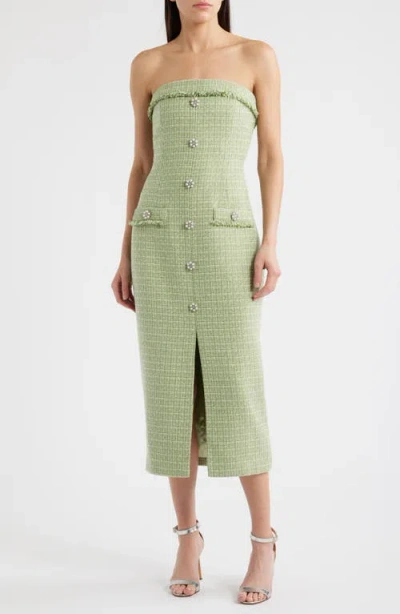 Likely Jenny Strapless Tweed Midi Dress