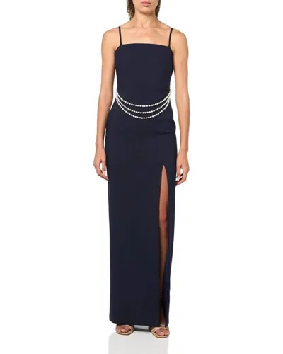 Likely Josie Pearl Chain Belt Gown In Navy In Blue