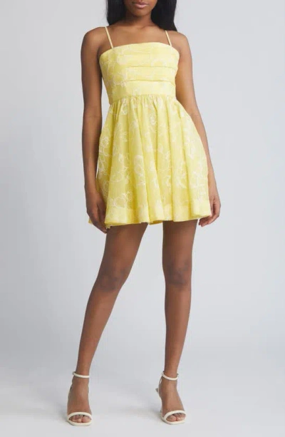 Likely Kia Floral Fit & Flare Dress In Yellow Cream