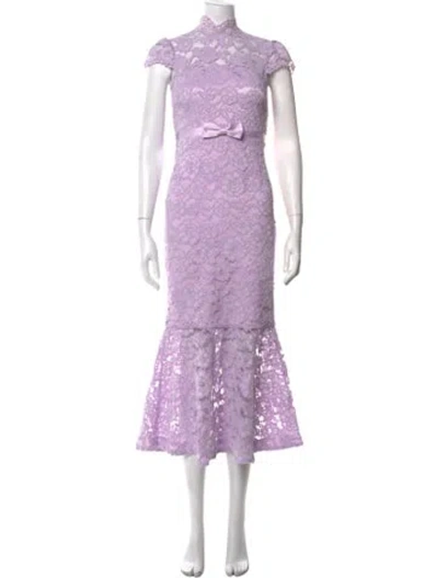 Pre-owned Likely Lace Pattern Midi Length Dress In Purple