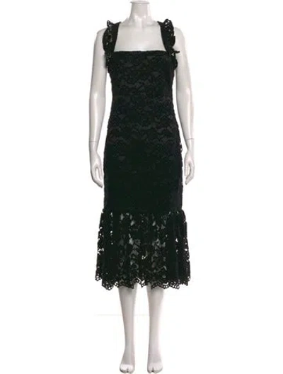 Pre-owned Likely Lace Pattern Midi Length Dress W/ Tags In Black