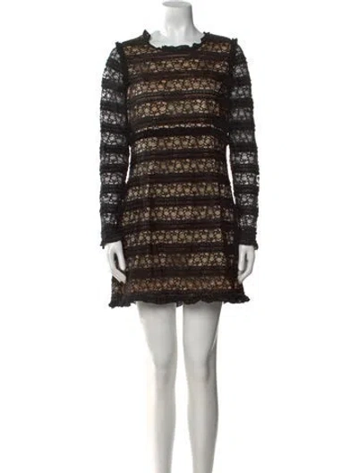 Pre-owned Likely Lace Pattern Mini Dress In Black