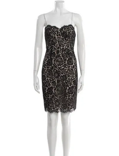 Pre-owned Likely Lace Pattern Mini Dress In Black
