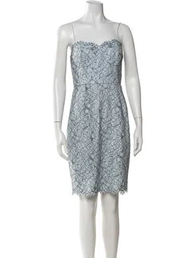 Pre-owned Likely Lace Pattern Mini Dress In Blue