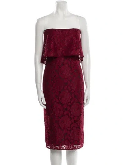 Pre-owned Likely Lace Pattern Mini Dress In Red