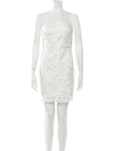 Pre-owned Likely Lace Pattern Mini Dress In White