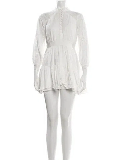 Pre-owned Likely Lace Pattern Mini Dress In White