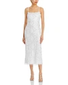 Likely Leala Sequined Midi Dress In White