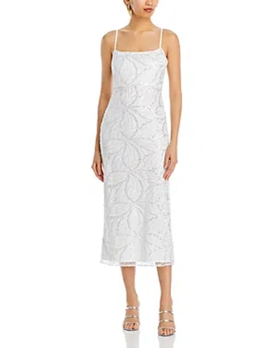 Likely Leala Sequined Midi Dress In White