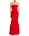 Likely Levi Rosette Trim Gown In Scarlet