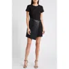 Likely Liana Mixed Media Minidress In Black